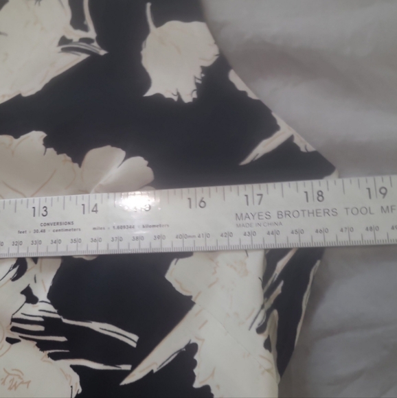 Lauren Ralph Lauren Women SZ 8 Blk cream floral fit & flare dropped waist dress - Picture 9 of 11